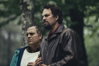 A provided photo, Mark Ruffalo acts as twin brothers  Dominick, left, and Thomas in 