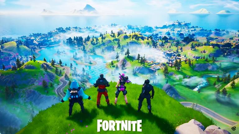 Imagens do game 'Fortnite', da Epic Games