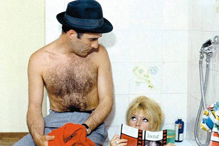 Brigitte Bardot e Michel Piccoli em cena de "O Desprezo"