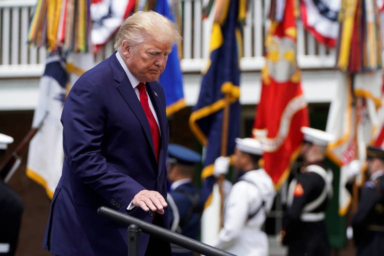 Donald Trump, presidente dos EUA, durante cerimônia do Memorial Day realizada no forte McHenry, em Baltimore