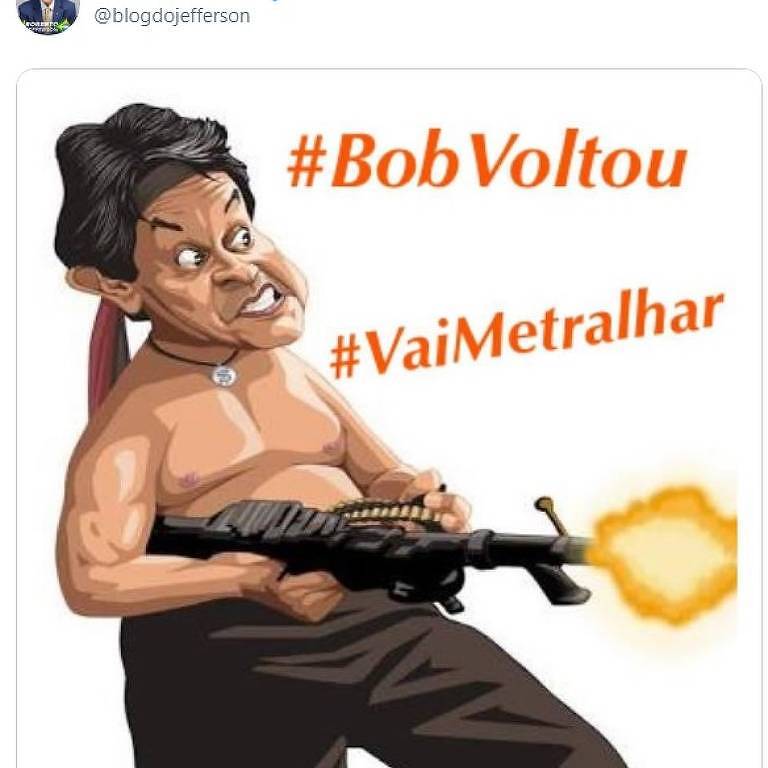 Publicação do deputado federal Roberto Jefferson, após ser alvo de inquérito