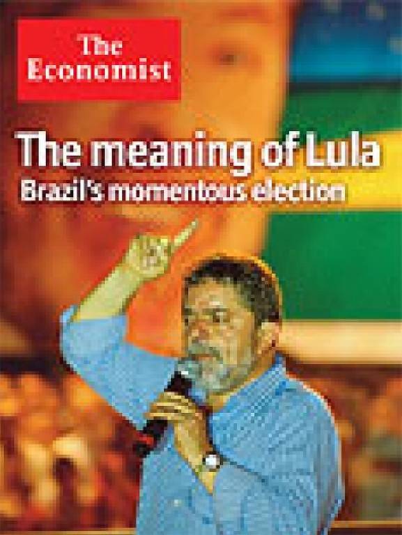 capa da revista The Economist de outubro de 2002, com o título The meaning of Lula