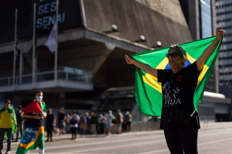 Manifestação pró-Bolsonaro em 7 de junho em SP
