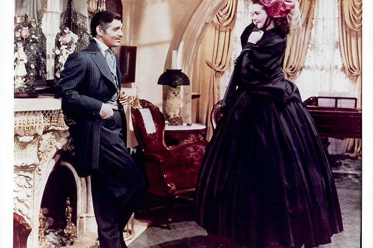 Vivien Leigh e Clark Gable em cena de "E o Vento Levou"