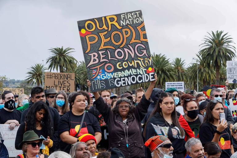 Manifestação na Austrália reivindica direitos para aborígenes; veja fotos