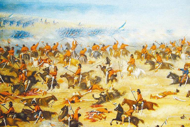Detalhe da pintura do argentino Cándido López que retrata a Batalha de Tuiuti, travada no dia 24 de maio de 1866 no sudoeste do Paraguai
