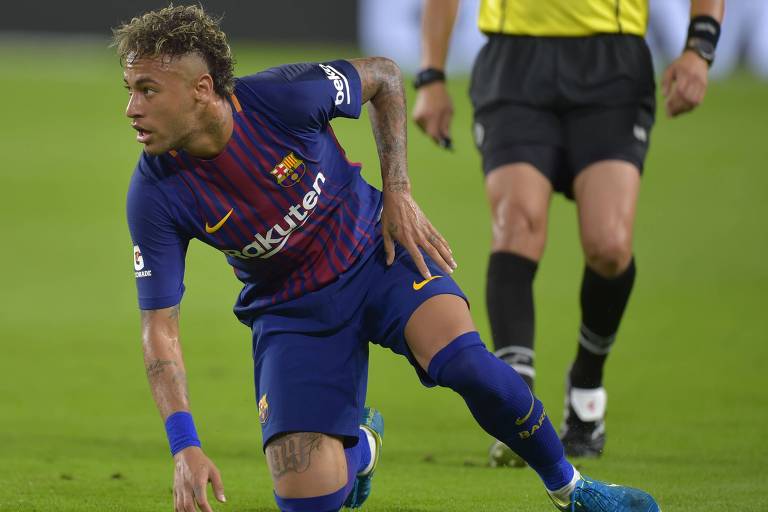 Neymar durante partida pelo Barcelona