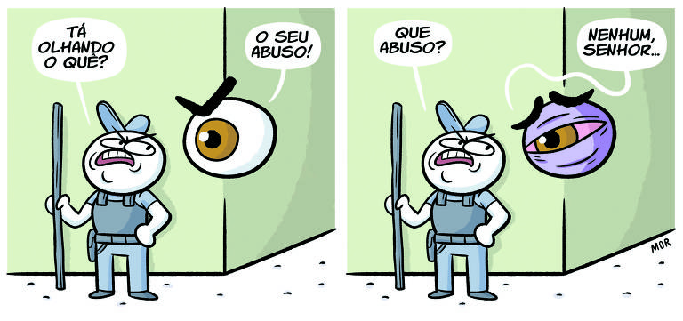 Charge do cartunista Claudio Mor publicada na edição de 6 de dezembro de 2019 da Folha abordou o abuso policial na esteira da ação da Polícia Militar paulista em Paraisópolis