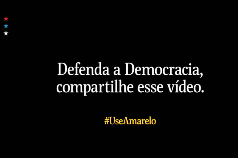 Imagem da recente peça Amarelo/Democracia, que remete à campanha das Diretas