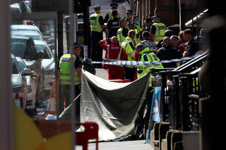 Scene of reported multiple stabbings in Glasgow