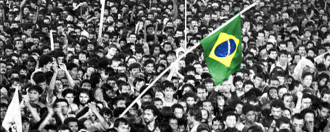 SÃO PAULO, SP, 16.04.1984: Comício pelas Diretas Já! na praça da Sé, região central de São Paulo (Foto: Jorge Araújo/folhapress) ORG XMIT: AGEN1702231904596274