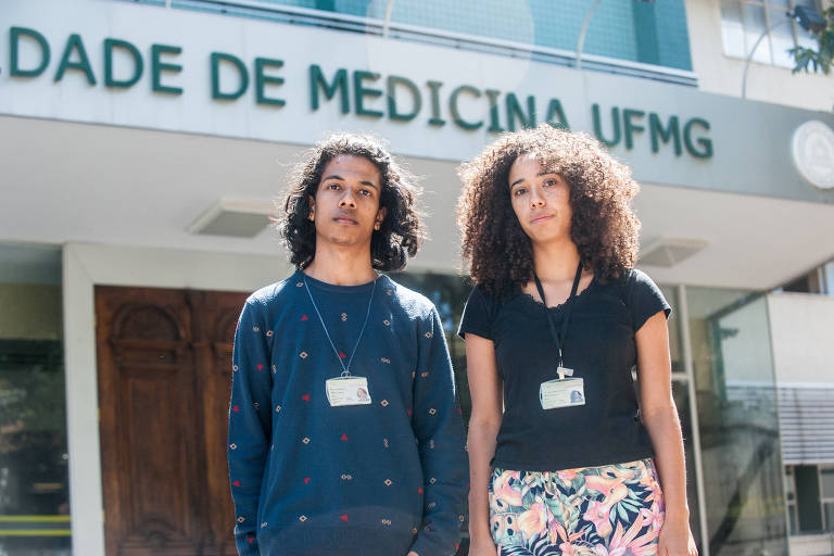 Marcus Vinicius Cruz e Thais Pereira, estudantes cotistas do curso de medicina da UFMG