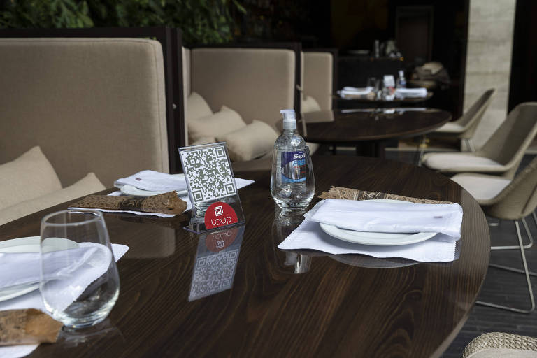 Cardápio do Loup está disponível através de um QR code.