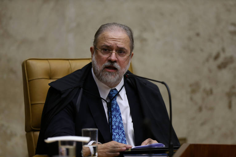 O procurador-geral da República, Augusto Aras, durante sessão solene de abertura dos trabalhos do judiciários no STF (Superior Tribunal Federal), em Brasília