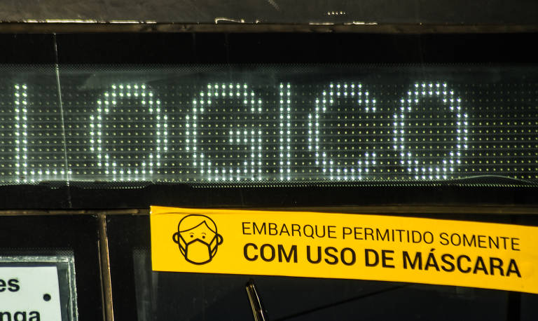 Letreiro de ônibus em São Paulo