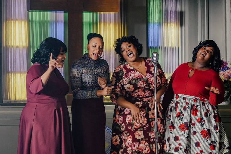 Cena de 'As rainhas do Gospel', que recria a história do grupo feminino The Clark Sisters