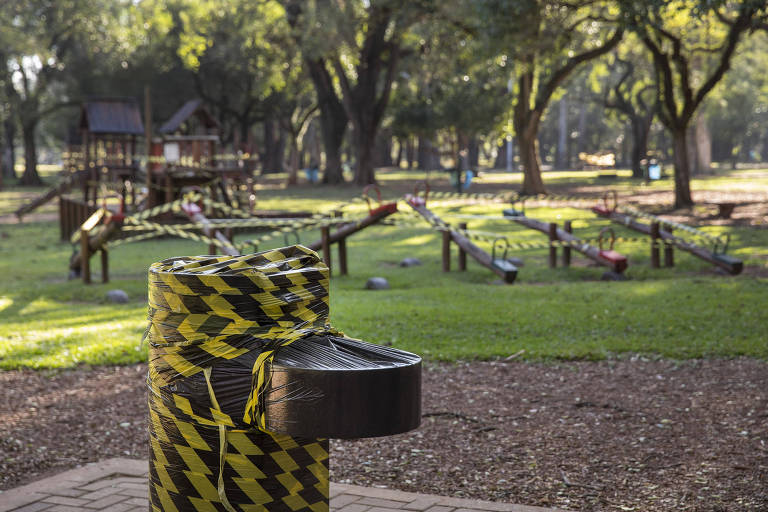 Bebedouros também foram interditados para evitar contaminação com Covid-19.