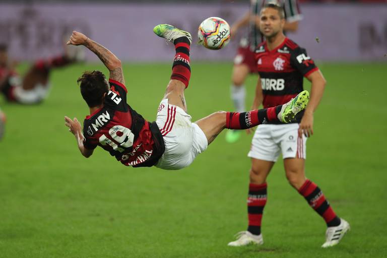 Jogadores do Flamengo na final do campeonato carioca