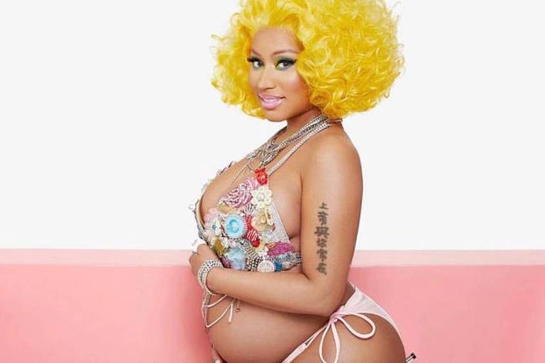 Nicki Minaj mostra foto de barrigão para anunciar gravidez do primeiro filho