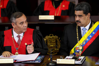 FILE PHOTO: Venezuela's President Nicolas Maduro takes part in the ceremony marking the opening of the new court term at Venezuela's Supreme Court in Caracas