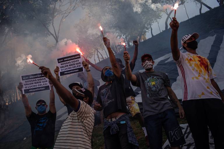 Segunda manifestação nacional de entregadores de aplicativos