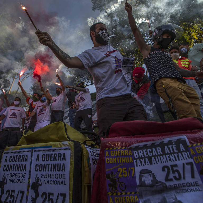 Entregadores de aplicativos fazem segunda manifestação nacional por melhores condições de trabalho