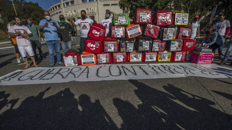 Entregadores de aplicativos fazem segunda manifestação nacional por melhores condições de trabalho