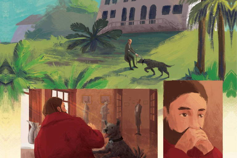 Ilustração de "Quincas Borba em Quadrinhos" (ed. FTD)