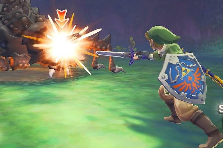 Cena do jogo "Legend of Zelda: The Skyward Sword"
