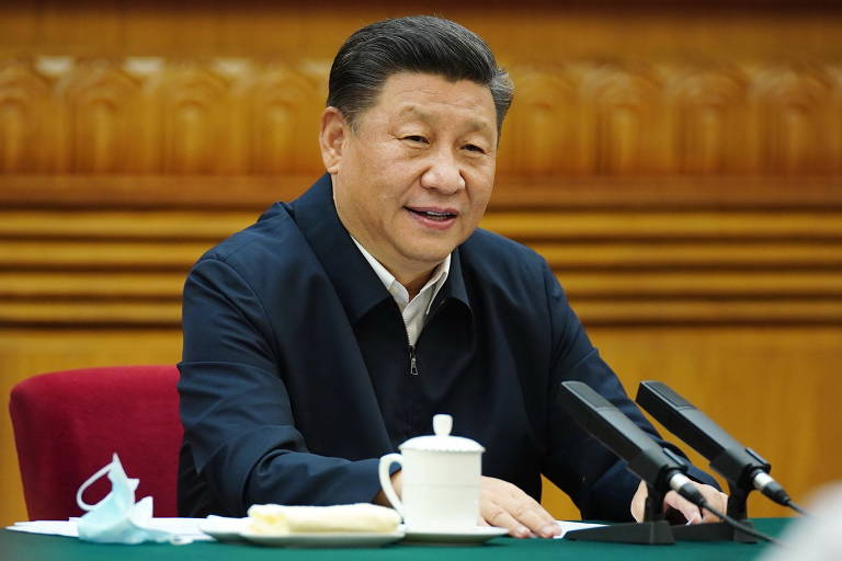 O líder chinês, Xi Jinping, durante evento em Pequim