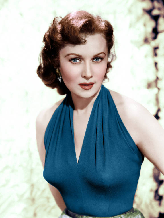 A atriz norte-americana Rhonda Fleming, em foto dos anos 40