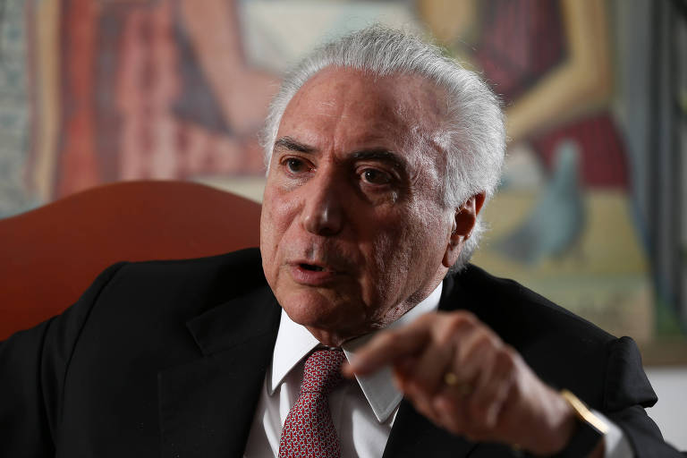 O ex-presidente Michel Temer durante entrevista no Palácio do Planalto, em Brasília