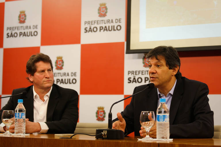 Em 2014, Jilmar Tattto como secretário municipal de Transportes Jilmar Tatto, ao lado do prefeito Fernando Haddad