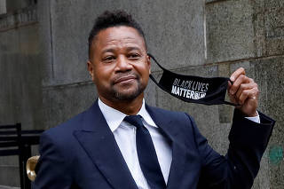 Actor Cuba Gooding Jr. departs after a hearing at New York Criminal Court in the Manhattan borough of New York