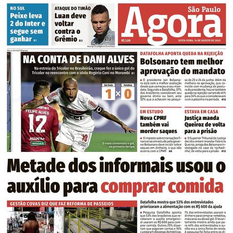 Fac-símile da capa do jornal Agora São Paulo