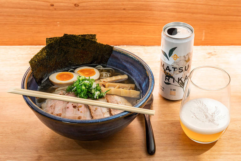 Shoyu Ramen, do Jojo Ramen, harmonizado com a cerveja Matsurika, da Japas Cervejaria 