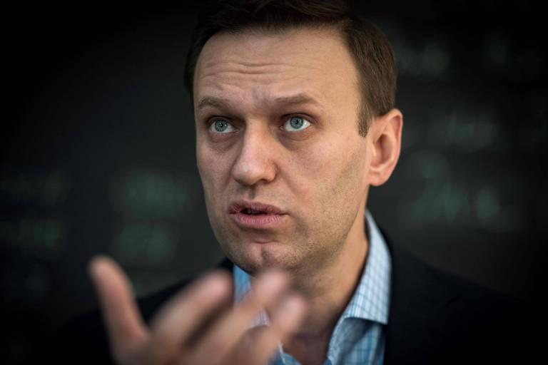 O líder opositor Alexei Navalni durante entrevista em Moscou
