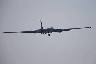 A U-2 reconnaissance plane belonging to the U.S. Air Force comes in for a landing at a U.S. air force base in Osan