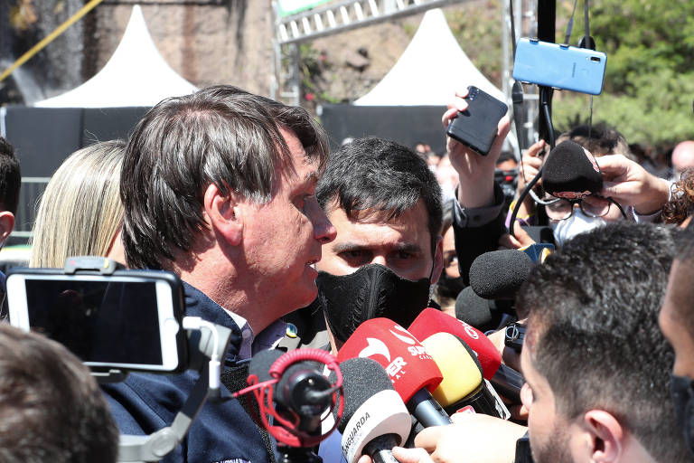 Presidente da República Jair Bolsonaro na Cerimônia de Retomada do Alto-forno 1 da Usina de Ipatinga/Usiminas (MG)