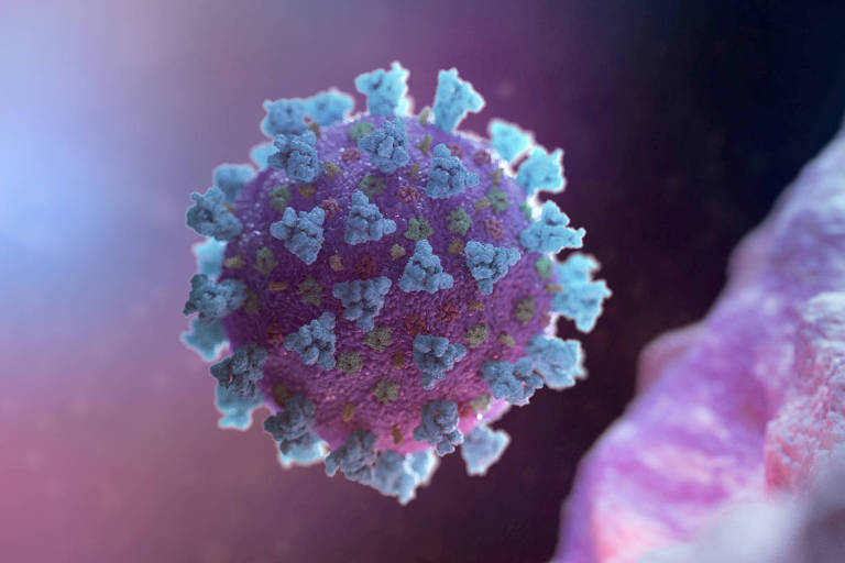 Imagem computadorizada do coronavírus que provoca a Covid-19; cientistas tentam descobrir se a gripe russa foi provocada por vírus semelhante, em 1889