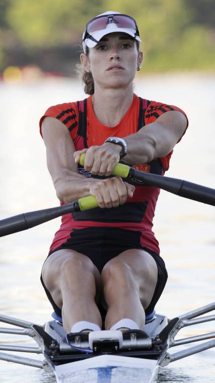 Fabiana Beltrame durante treino na Lagoa Rodrigo de Freitas em 2012