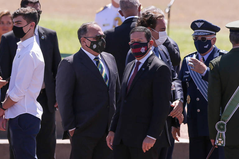 O vice -presidente Hamilton Mourão durante cerimônia do Sete de Setembro, em Brasília
