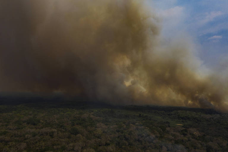 Ensaio fotográfico na Transpantaneira mostra paisagem de chamas, fumaça e cinzas