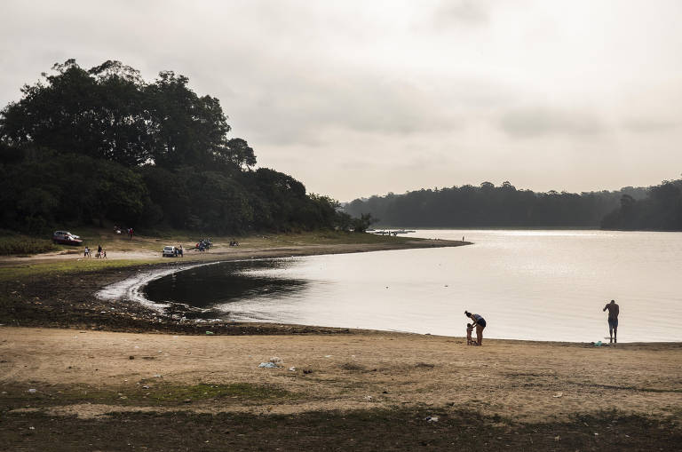 Prainha da represa Guarapiranga, que está com com 49,6% de sua capacidade. Mananciais que abastecem a Grande São Paulo têm queda no volume de água