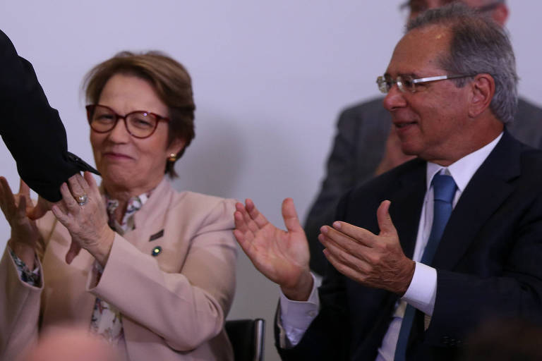 Ministra da Agricultura,Tereza Cristina, e o ministro da Economia, Paulo Guedes