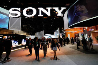 FILE PHOTO: A view of the Sony booth during the 2020 CES in Las Vegas