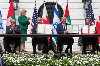 U.S. President Trump hosts leaders for Abraham Accords signing ceremony at the White House in Washington