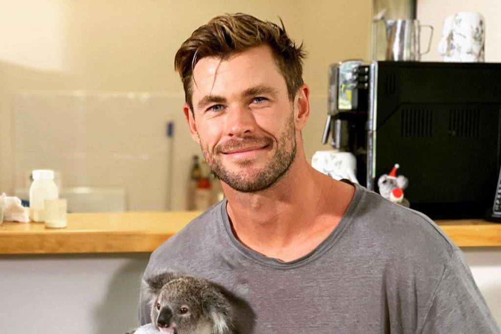 O ator australiano Chris Hemsworth esteve em Itália acompanhado