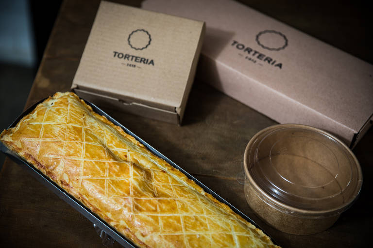 As embalagens da Torteria, em São Paulo, cujo tamanho está sendo revisto 