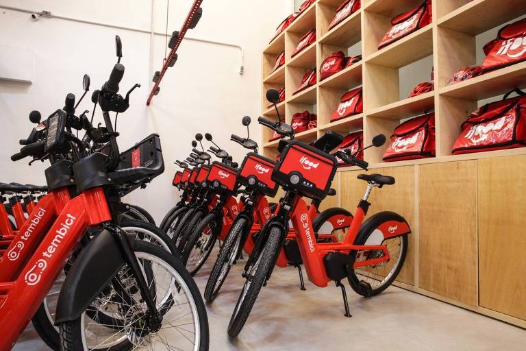 Bicicletas elétricas que serão alugadas pelo iFood para entregadores